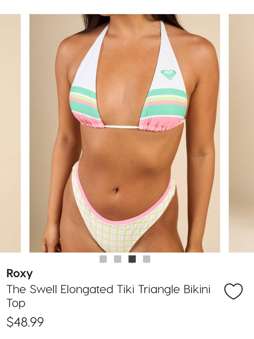 Women’s Roxy The Swell Elongated Tiki Triangle Bikini Top